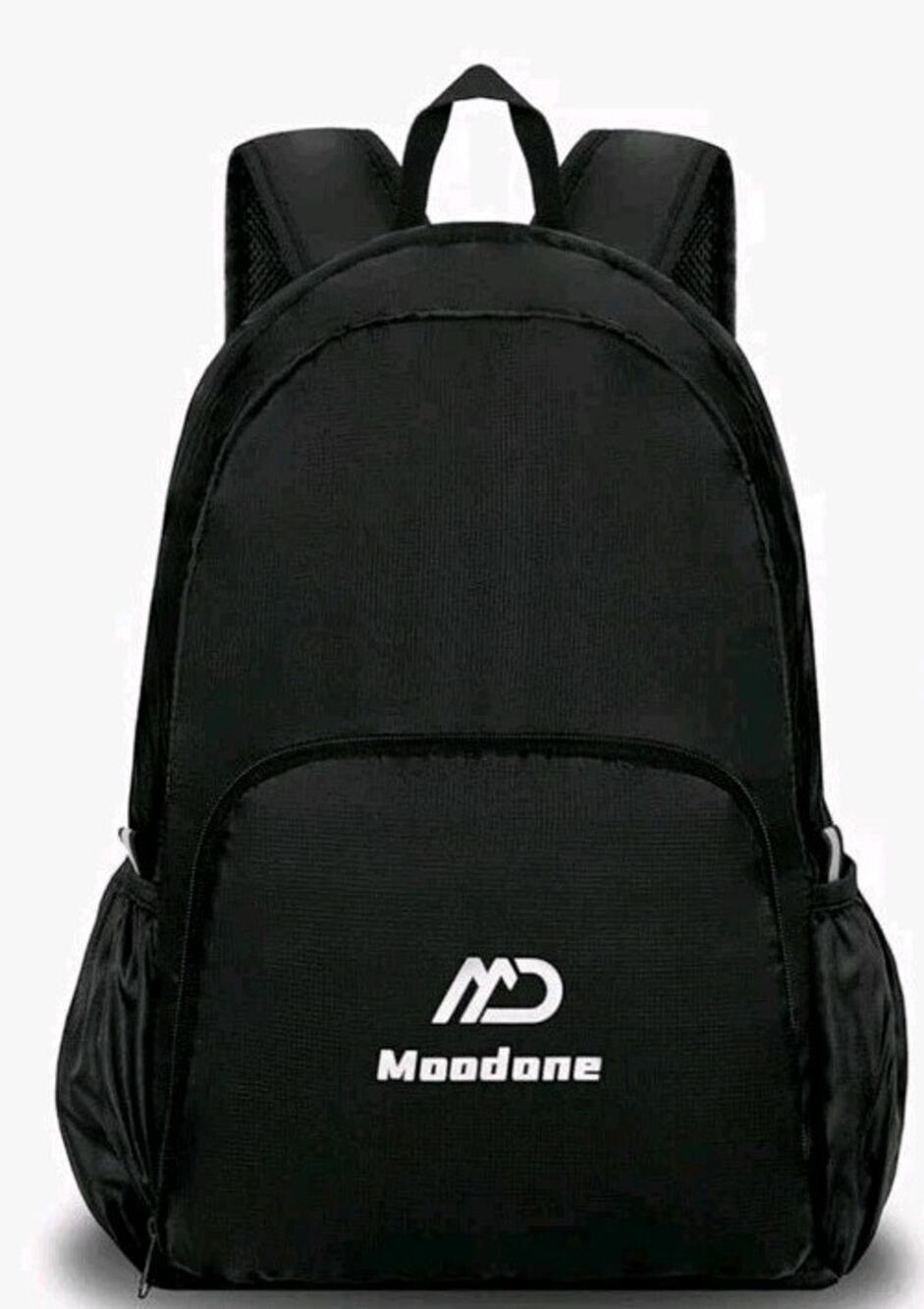 Lightweight Packable Backpack MOODONE 20L Bag Camping Unisex Black Polyester